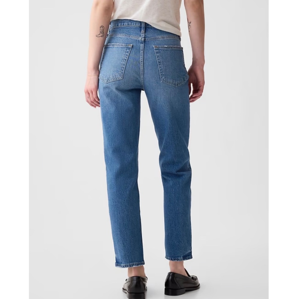 GAP Cheeky Straight Leg High Rise Button Fly Jeans in Medium Wash Size 10S - Picture 4 of 14
